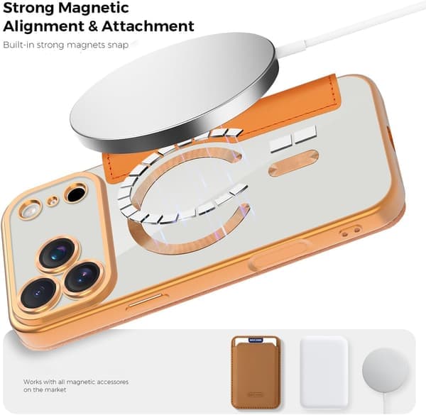 Plånboksfodral för iPhone 17 Pro Max 6.9\", Premium Flip PU-läderfodral med 3 kortplatser och RFID-blockering, magnetisk klar baksida stötsäker