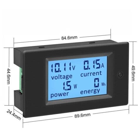 12V Voltmeter Amperemeter Testindikator Spænding Strøm Effekt Energi Digital DC 6.5-100V 100A Volt Ampere Watt Multimeter LCD-Displaypanel