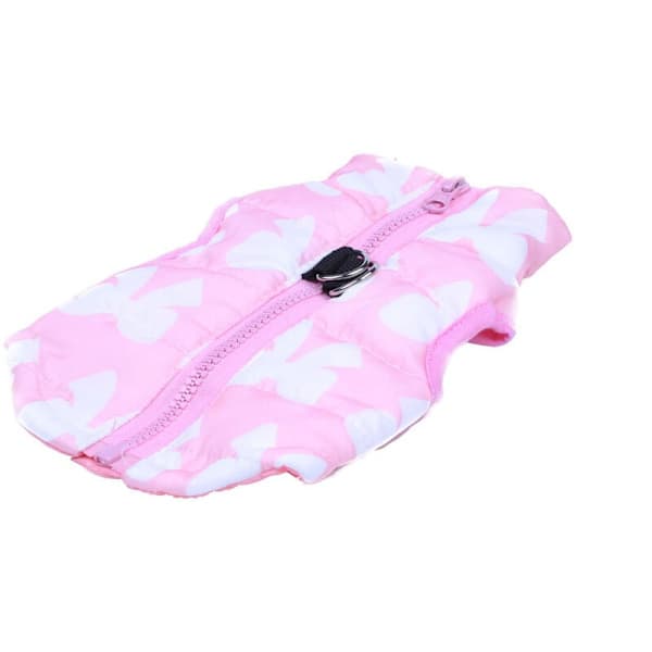 Warm Dog Clothes Vest Armor Puppy Jacket, + Bow White XS