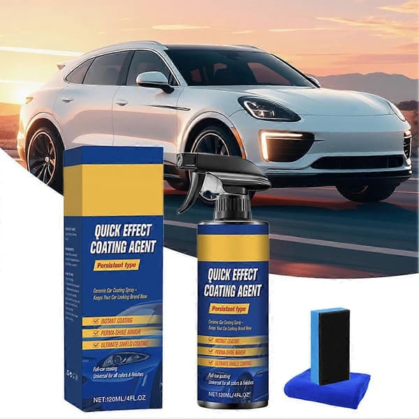 Quick-acting car coating spray, highly protective car surfaces, car care renewal agent