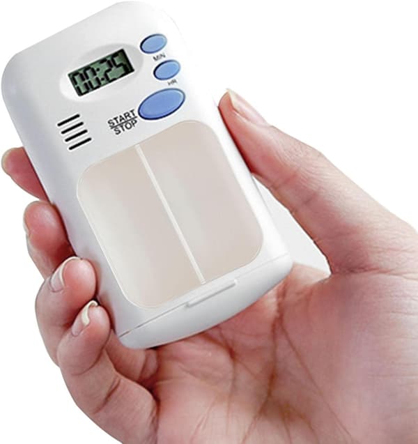 Pilledispenser, bærbar automatisk pilleboks - to rom medisin
