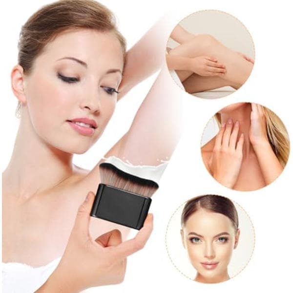 6,8x7 cm Selvbrunerbørste Blød Kropsmakeupbørste Bærbar Selvbrunerbørste Selvbruner Ansigtsbørste til Krops- og Benmakeup (B