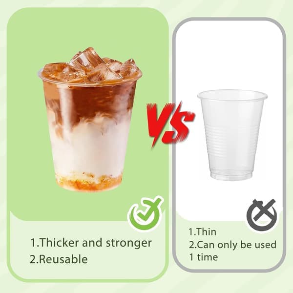 60 stk plastkopper, 360 ml festkopper, matte harde plastkopper for gjenbruk til fester, bursdager, bryllup, jul