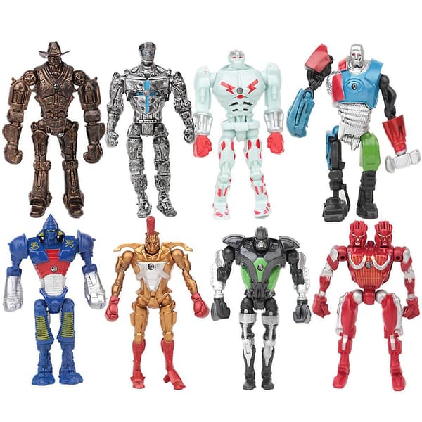 8 stk Anime Real Steel Adam Raider LED Robot Actionfigur Model Legetøj til Børn