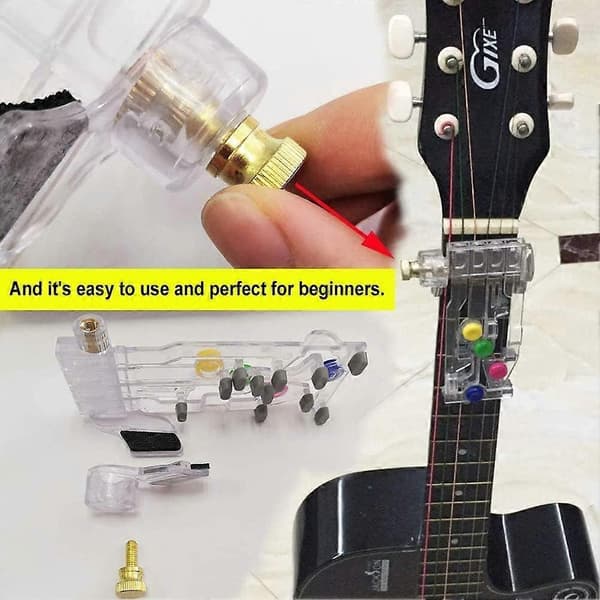 Klassisk akkordindlæringskammerat, hjælpeassistent til at spille akkorder, gribebræt med guitarnoder som bonus