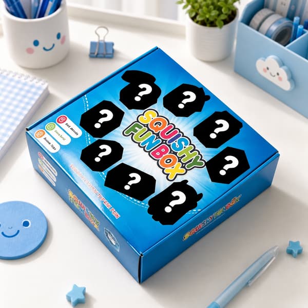 8-delad Mystery Squishy Fun Box, överraskande blandade sensoriska stresslindrande klämleksaker och fidget-presentpaket