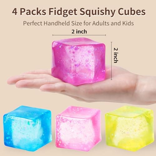 Stressterning 2\" Stressbolde Squishy Fidget-legetøj til voksne og børn, klemmelegetøj Squishies til angstlindring, langsomt stigende isterning-gave til