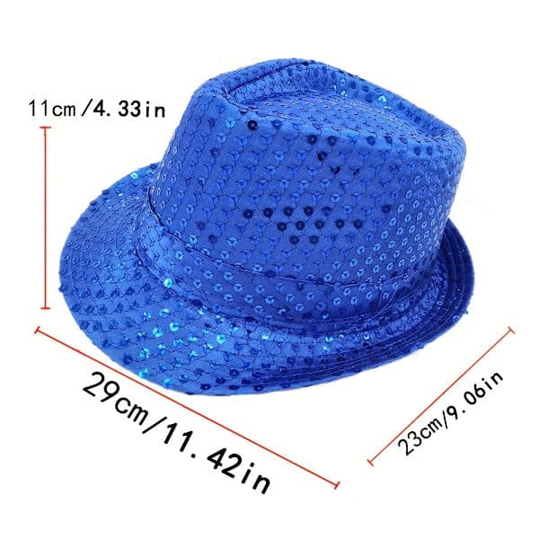 4-pack Sequin Cap Unisex Western Dance Jazz Hat Glittery Disco Hat for Halloween Celebrations 4 pcs