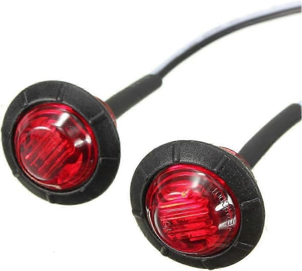 10-pak 3/4\" LED bageste sidemarkeringslys til lastbiler, autocampere, bremselys 12V (rød)