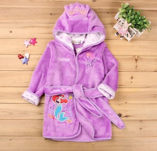 Höst- och vinterpyjamas för barn, varm pyjamas för flickor i flanell, lila, storlek 100 purple 100