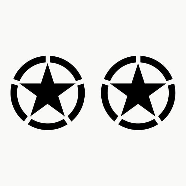 Reflekterende Pentagram Brændstoftank Bilmærkat, Stjerne Bilmærkat, 4x