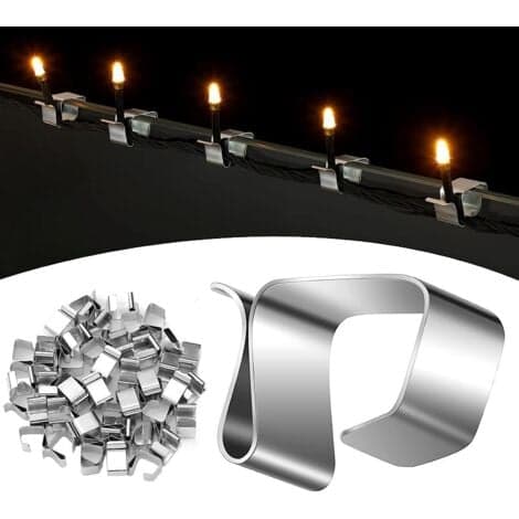 50 pcs Gutter Hooks for Christmas Lights, Decorative Christmas Light Clips, Accessories for Fixing Christmas Lights