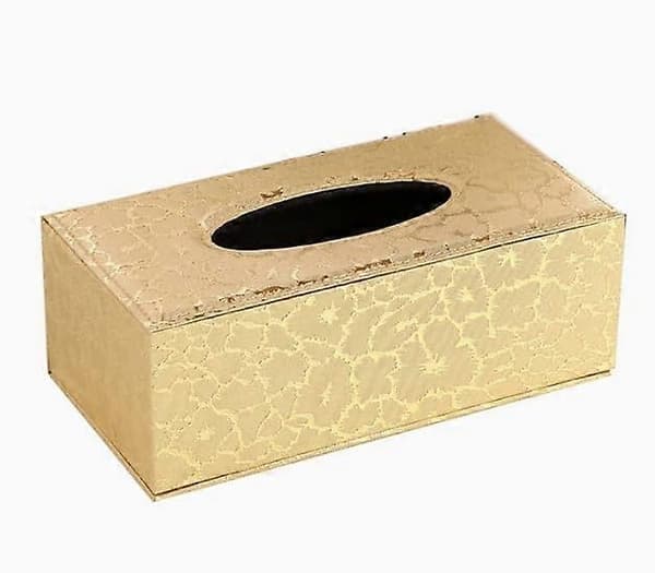 Læroverflate for vevsboks med enkel påfyllingsdesign og elegant lærfarge for hjemmekontoret