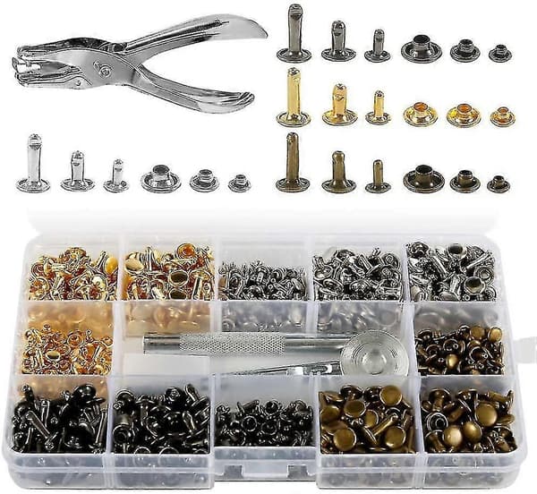 【LD】360 naglesett med dobbel hette, 3 størrelser metallrør