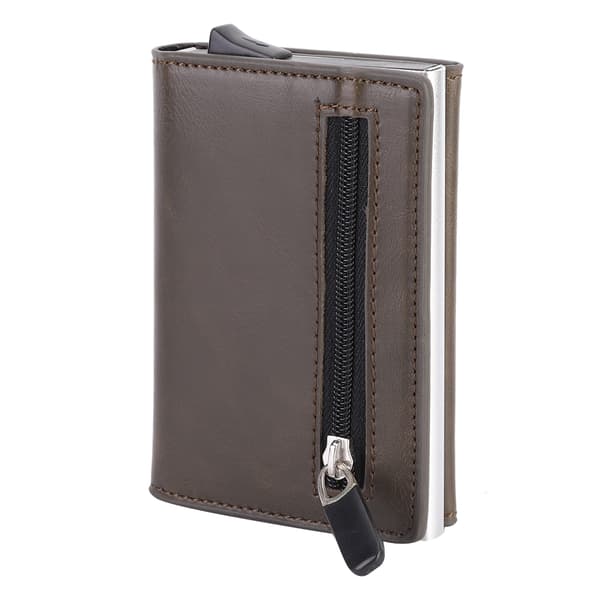 Automatic Aluminum Alloy Wallet with RFID Blocking, Waterproof Credit Card Holder, Pocket Case (Coffee) 0.2 0.2