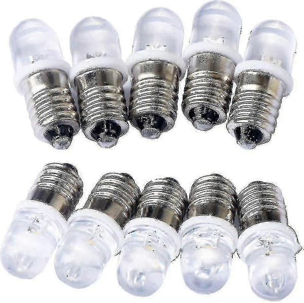 10 stk E10 12V Spot LED Pærer Varm Hvid