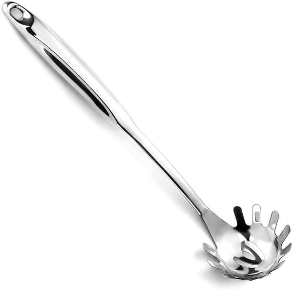Spaghettiske, pastaske i ét stykke rustfrit stål, 36 cm Comfort Grip design pastamur