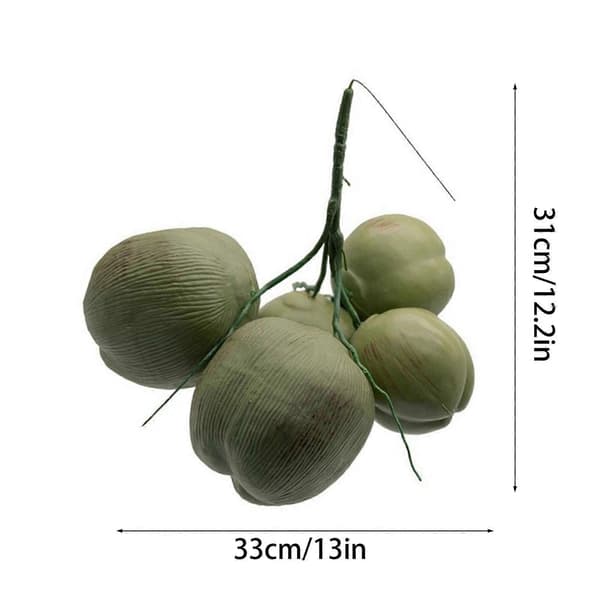 Artificial Coconut, Fake Coconut Simulation, Plastic Coconut for Tropical and Jungle Birthday Decorations A A