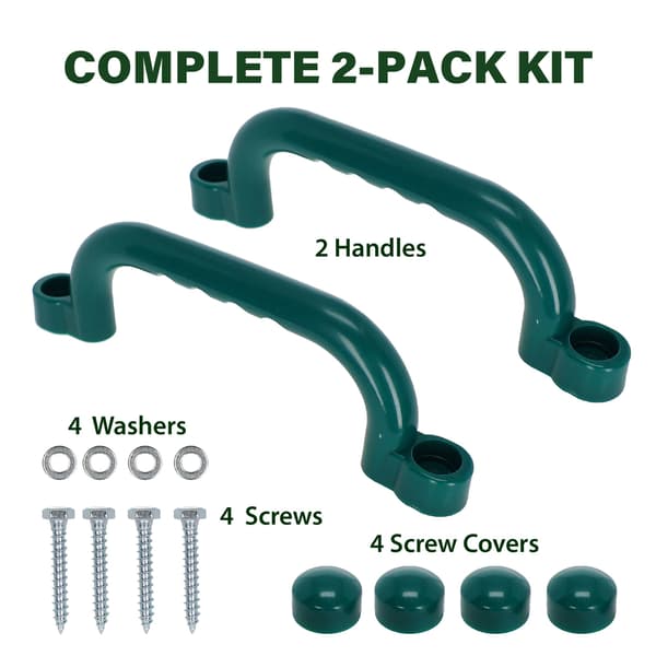 Squirrel Products Leikkikentän turvakahvat, vihreä, 2 kpl sarja
