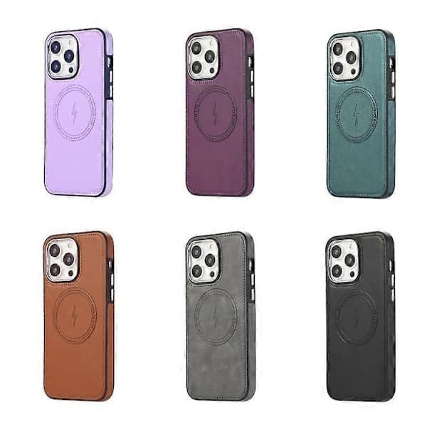 Sidoläder Magsafe Telefonfodral för iPhone 15 Pro Max