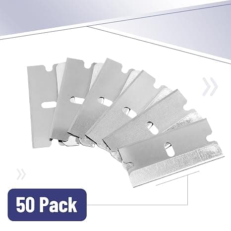 Bates - 50 stk. barberblader, flate skrapeblader, barberblader med én egg, sølv Sliver