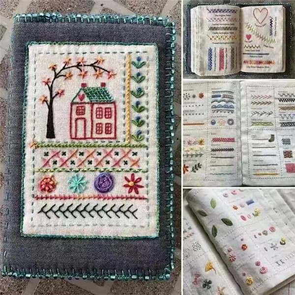 DIY Linen Embroidery Book - Portable Embroidery Book for Beginners