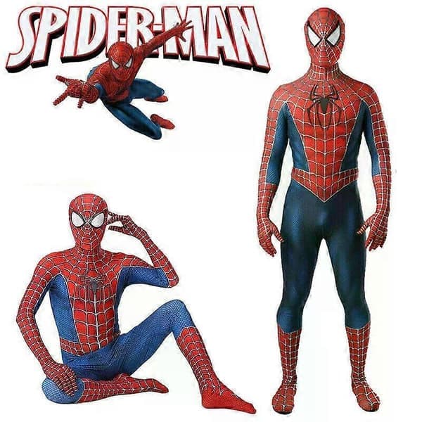 Fantastisk Spiderman Jumpsuit Raimi Spider-Man Cosplay Kostym Fest Maskerad