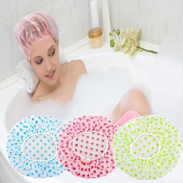 3 Stykker Vanntette Dusjhetter, Gjenbrukbare Badehetter, for Dusj, Spa, Sminke
