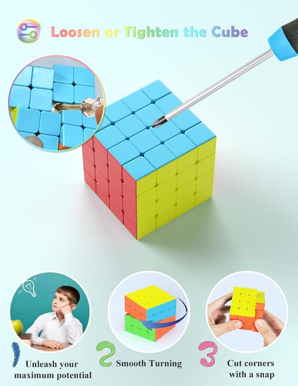 4X4 Speed Cube, Stickerless Magic Cube Lätt att Vrida och Smidig Speedcube - Snurrar Snabbare än Originalet (4x4x4)
