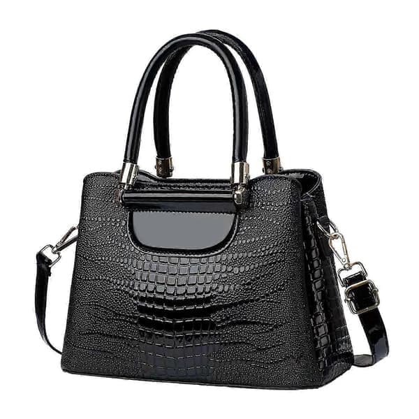 Women's Handbag Large Capacity Unique Pattern Shoulder Bag Black Black Free Size