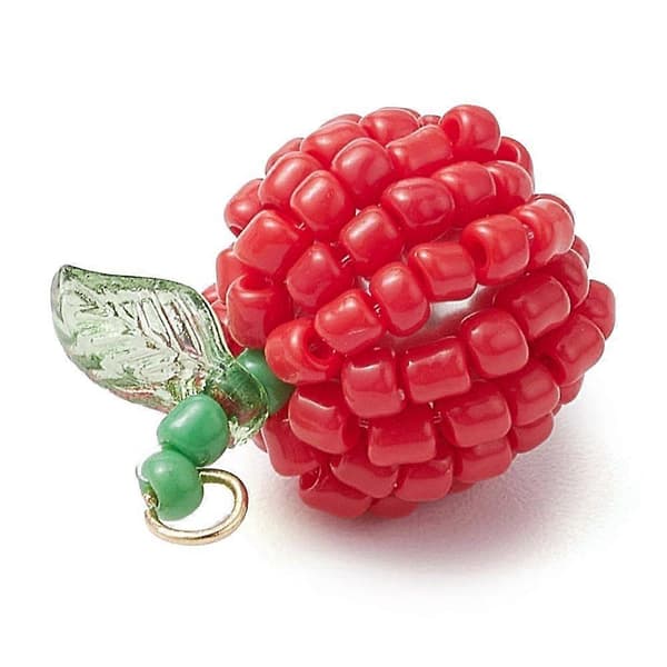 Seed Beads Pearl Pendants Apple Charms with Glass Beads Inside Red 21.5x15mm Hole: 2mm