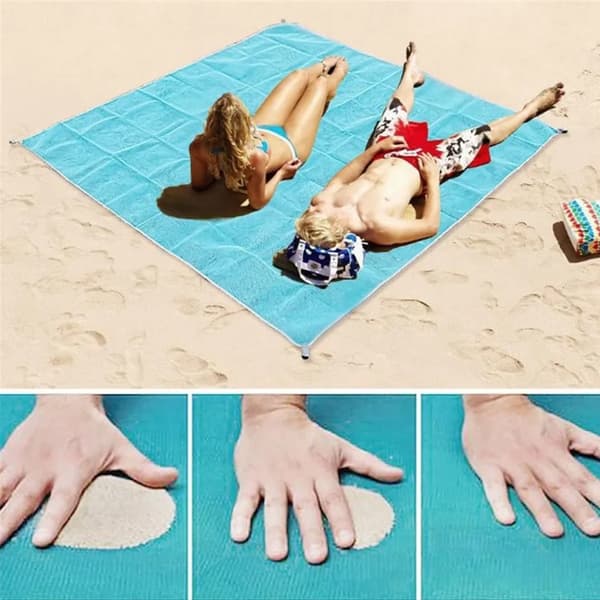 200 x 200 cm strandmåtte strandtæppe picnictæppe campingtæppe campingmåtte picnictæppe