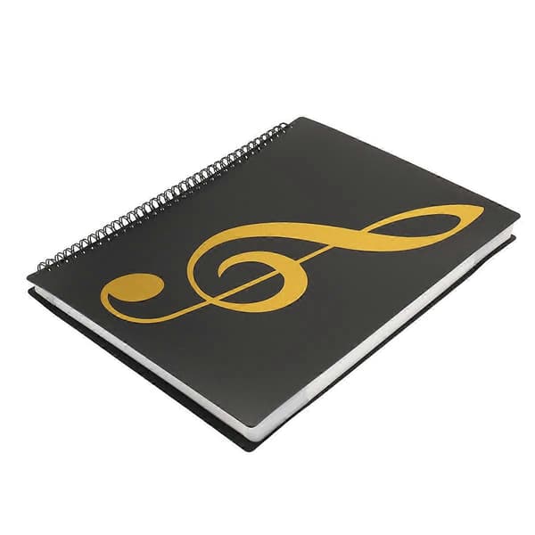 Sheet Music Folder, 60 Pages, Notes/Holder, Fits A4 Letter Size, Writable & Removable Choir Fo