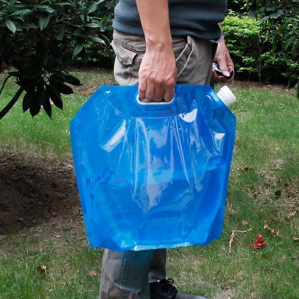 10L Sammenleggbar Drikkevannsbeholder Oppbevaringspose for Camping Vandring Piknik BBQ Klar og Blå