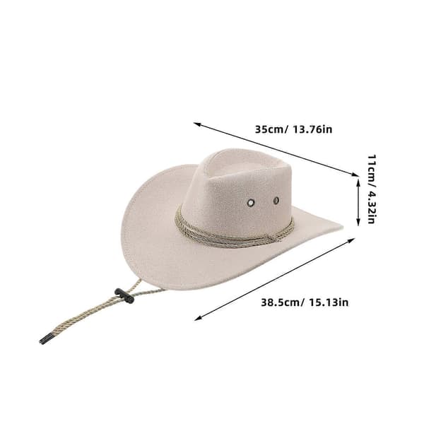 Hvit cowboyhatt Western Cowgirlhatt til dekorasjon