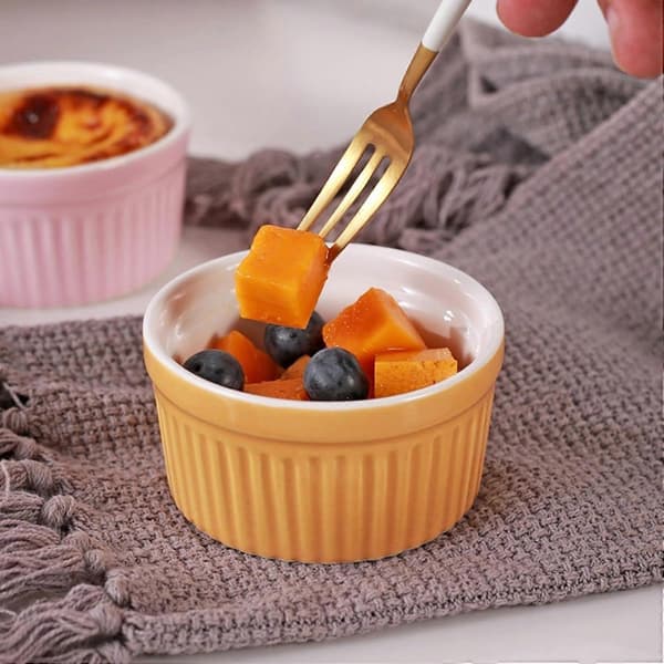 Ceramic Baking Bowl Round Oven and Microwave Safe Porcelain Dessert Bowl Dishwasher Friendly