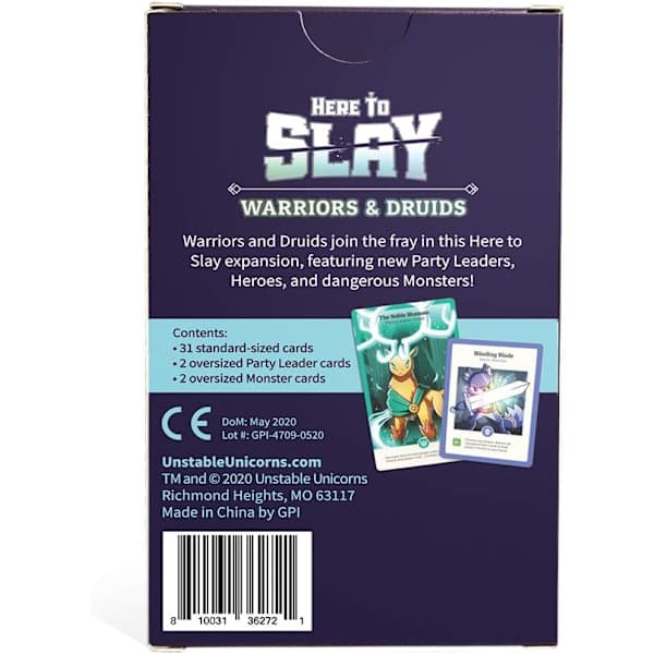 Here to Slay Warrior & Druid Expansion Pack - Utviklet for å legges til ditt Here to Slay-grunnspill