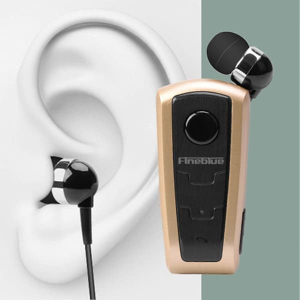 1 st Fineblue F910 Trådlös Hörlur Mini Vibrationspåminnelse ABS Bluetooth 4.0 Infällbart Praktiskt Headset för Löpning Grå Grey