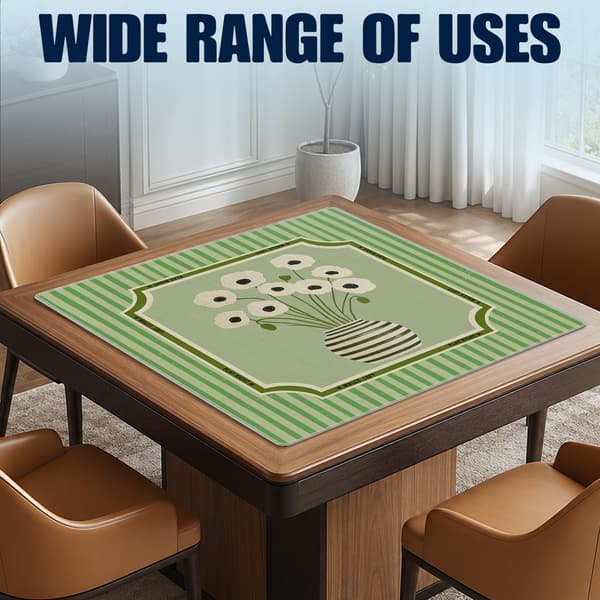 Grønstribet blomstret Mahjong-måtte til bord 31,5\" x 31,5\" Green Striped