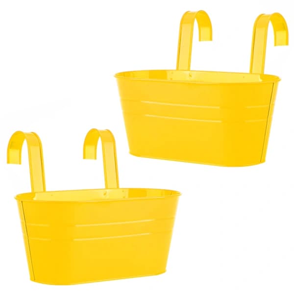 Double Hook Iron Pot - 2-pack (Yellow, 27*15*13cm)
