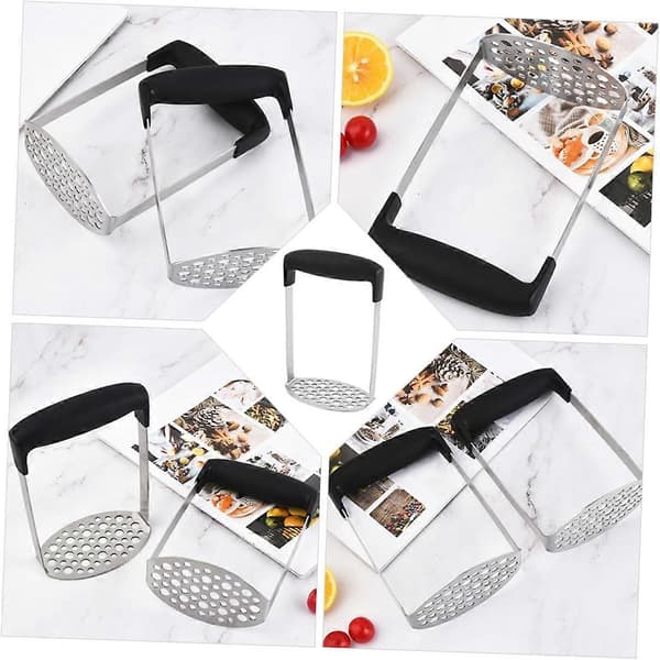 Stainless Steel Potato Masher with Ergonomic Handle for Vegetables, Beans, and Smooth Mashed Potatoes