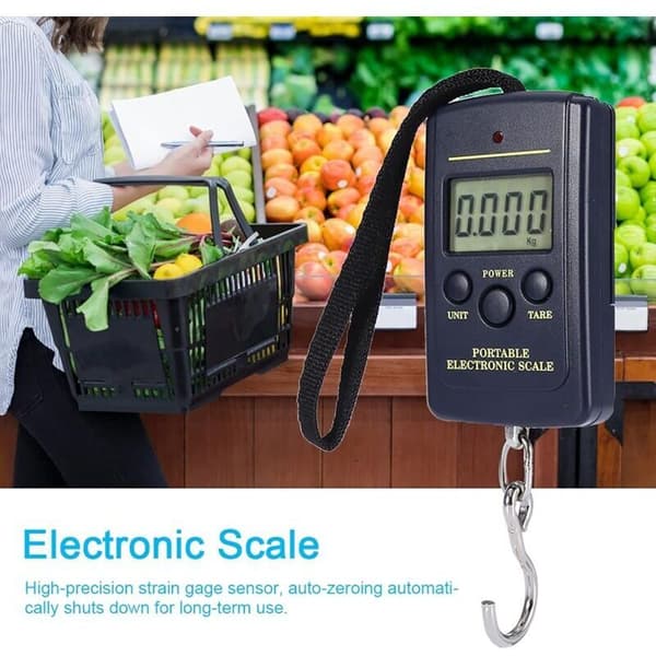 Multifunctional 40kg Precision Electronic Scale, Hanging Digital Scale, Luggage Scale, Portable LCD Scale