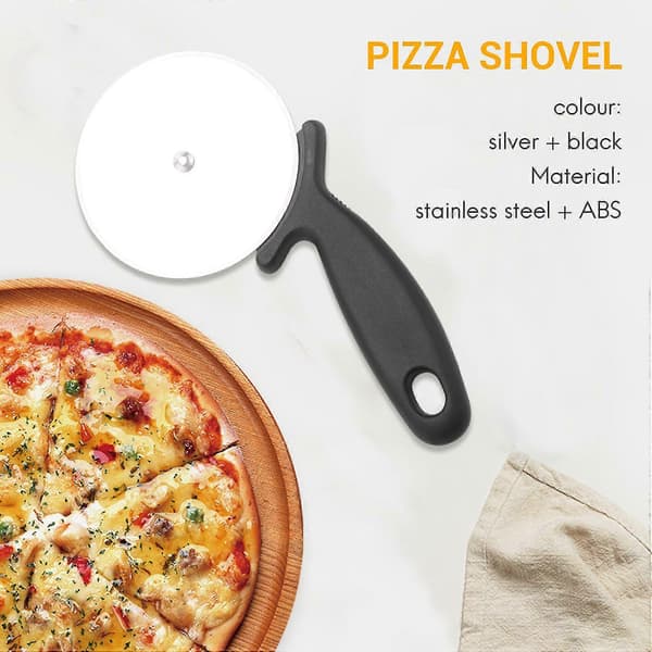 12 tommer pizzaspade kagespade pizzatransfer med pizzaskærer rustfrit stål pizzabageværktøj