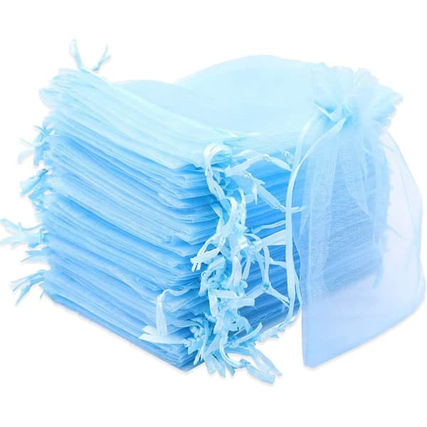 Organzapose, organza gavepose, smykkepose, bryllupspose, la