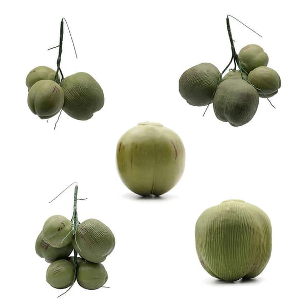 Fruit Ornament, Artificial Coconuts, Fake Coconut Farmhouse Decorations, Simulated Coconut Artificial Fruit Props C C