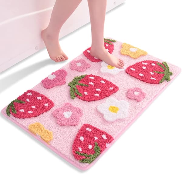 Absorbent Microfiber Bathroom Mat 45X65cm Non-Slip Thick Soft Bathroom Rug Quick Dry Shower Mat-FX-
