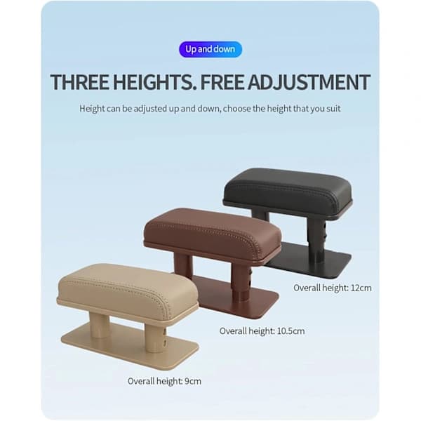 Car Armrest Cushion, Left Elbow Support, Universal Leather Reinforcement Pad, [CO]