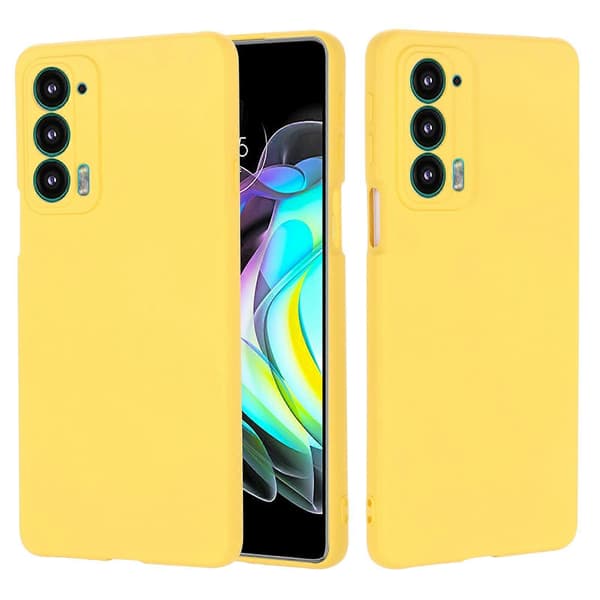 För Motorola Edge 20 Enfärgat Flytande Silikon Stötsäkert Telefonfodral (Gul)