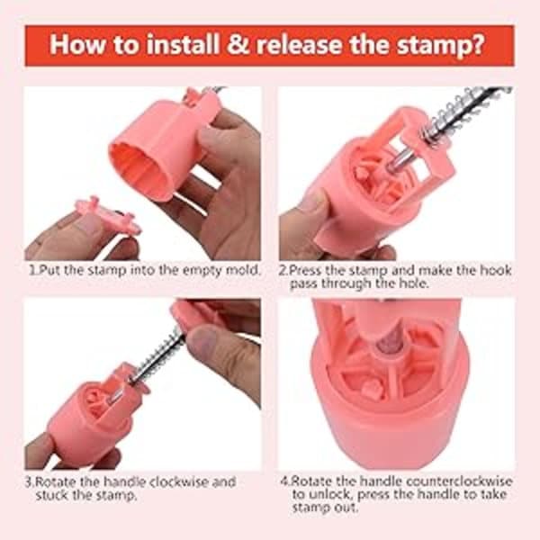 Bath Bomb Mold Kit & Bath Bomb Press DIY Making Material Tools - 1 Barrel 6 Stamps
