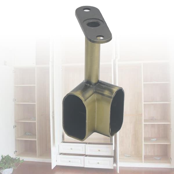 2 Pcs Ceiling Mounted Bracket Corner Wardrobe Rod Clothes Rail Lever Holder Qinhai 2 2